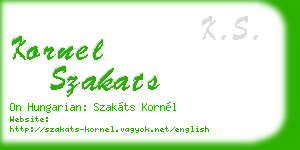 kornel szakats business card